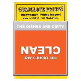 Dishwasher Magnet Clean Dirty Sign, Strong Clean and Dirty Magnet for Dishwasher (Orange and Gray Design)