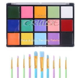 UCANBE 15 Colors Painting Palette Makeup Kit with 10 Pcs Professional Artist Brushes (Macaron)