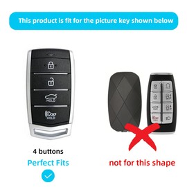 ATFIGII Key Fob Cover Compatible With Genesis G80 G90 G70 Key Holder Metal Key Case Protector Keychain 4 Buttons B Gray