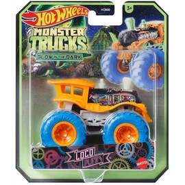 Hot Wheels Monster Trucks Glow in The Dark 1:64 Scale Trucks (Loco Punk)