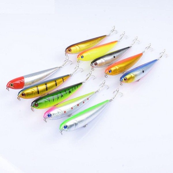 10 pcs Topwater Pencil Fishing Lures Set, as Hard Lures