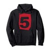 Large Red Color Maroon Number 5 Five Pullover Hoodie