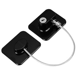 WLERIR Child Safety Refrigerator Lock with Steel Cable, Cabinet Lock with Keys, Black