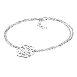MATERIA by Matthias Wagner Women's Bracelet Flower of Life 925 Silver Bracelet 17 - 19.5 cm Adjustable, Sterling Silver