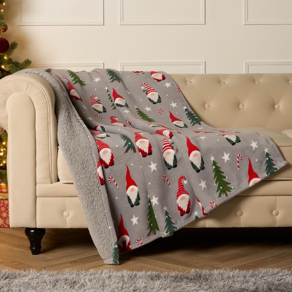 OHS Christmas Sherpa Fleece Blanket, Gonk Ultra Soft Winter Warm
