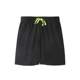 DaniChins Boys Loose Athletic Moisture Wicking Shorts Performance Mesh Shorts, Black/Yellow, 5