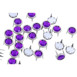7 mm amatista morada CH05 Bedazzler - Recambios de diamantes de imitación preestablecidos en llantas para prendas de vestir, trabajos de piel, manualidades, decoración de zapatos, cinturones, tamaño