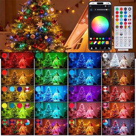 HOME LIGHTING Smart Color Changing Halloween Lights, 66FT 200 LED RGB String Lights with Remote & App Controlled, Music Sync Multiple Modes, Waterproof Indoor Outdoor Holiday Xmas Tree Party Decor