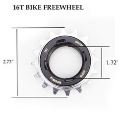 WEEROCK Bike Single Speed Freewheel 16T,One Speed Bicycle Freewheel