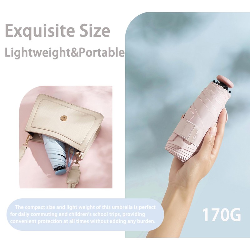 Mini Sun Travel UV Umbrella Anti UPF 50 Protection 99.9%