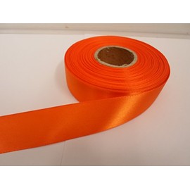 2 metres of 25mm Satin Ribbon Pumpkin Dark Orange Double Sided 25 mm 2.5cm