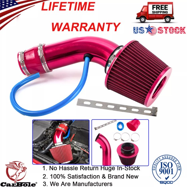 CarBole 3" Car Cold Air Intake Filter Induction Pipe Power