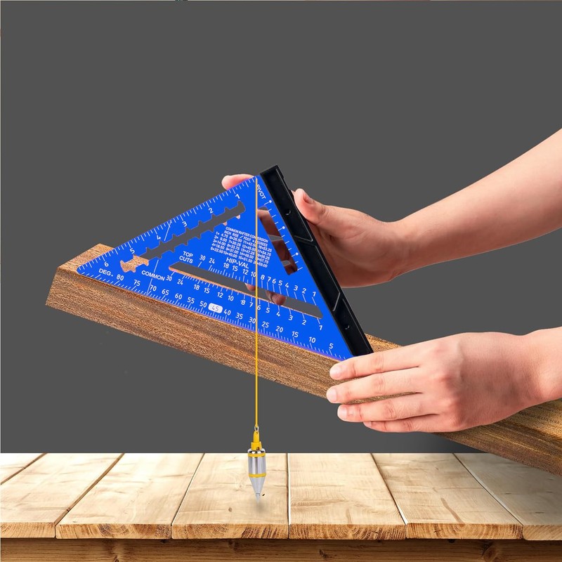 Beslands 7 inch Rafter Square with Level, Aluminum Metal Triangle