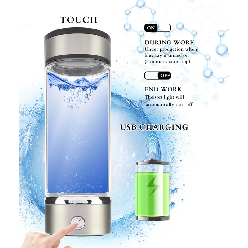 Hydrogen Water Bottle, Portable Hydrogen Water Generator Bottle, USB Charging