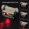 NOBUHIRO Tactical Helmet Light with 4 Accessories, Strobe/Constant Red/Blue/White/IR Lights