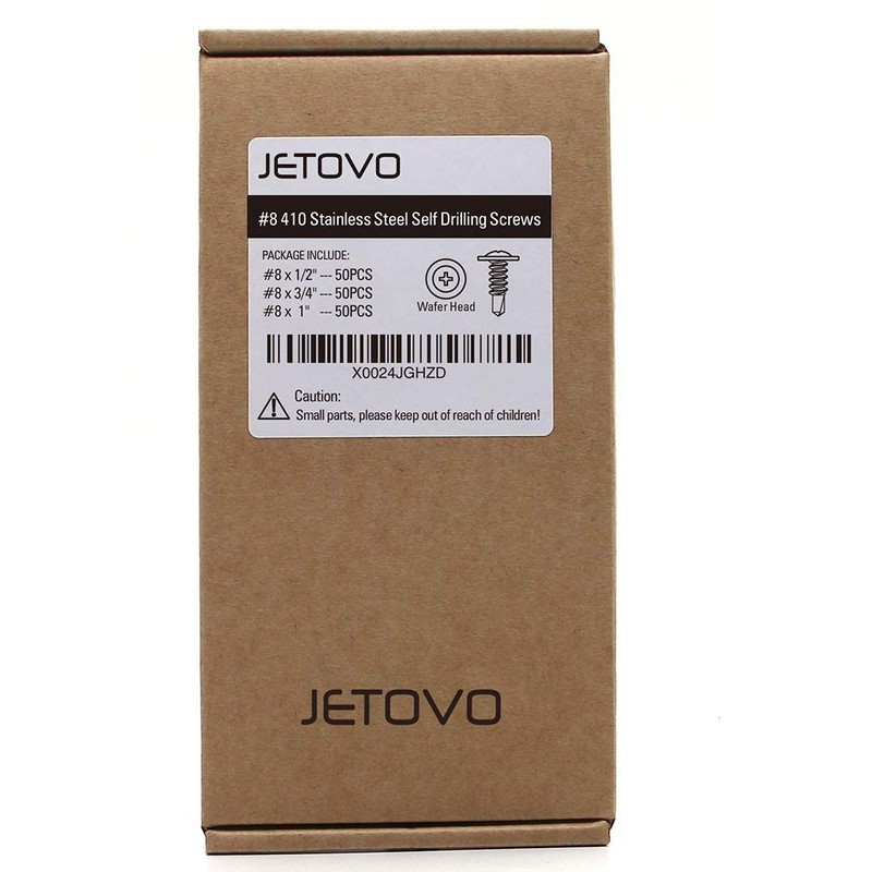Jetovo 150 Pack 410 Stainless Steel Wafer Head Phillips Self