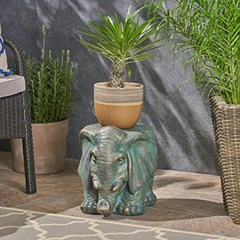 Light Weight Concrete Elephant Garden Stool by Gold Modern Contemporary Stone