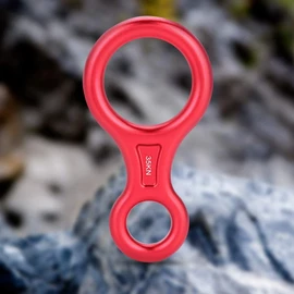 Escalada Rappel Safety 35KN Montaismo Escalada Figura 8 Cuerda Descensor Anillo(Rojo)