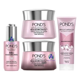 Kit Niasorcinol Limpiador Crema Facial Serum Antimanchas