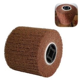 Docache Sanding Roller Efficient Sanding Roll Brush Made of Brown Corundum and Synthetic Fibre, Brush Nylon Brush for Sanding Machine for Polishing 120 x 100 mm (120 Grit)