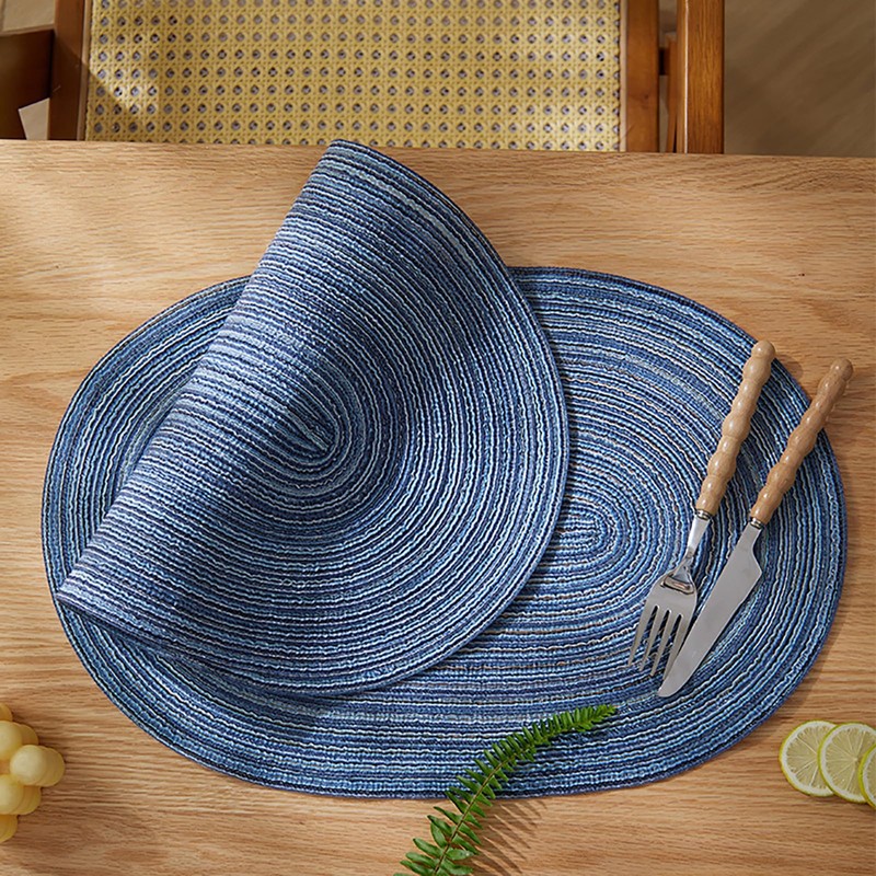 JEIYMIUW Woven Placemat Set of 4, Oval Place Mats, 12"X18"