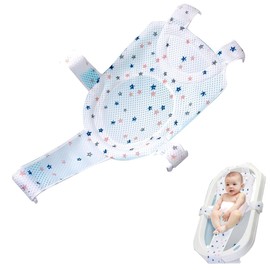 Voarge Baby Bath Insert Seat, Newborn Shower Mesh for Bathtub, Adjustable, Comfortable Bathtubs (White-B)