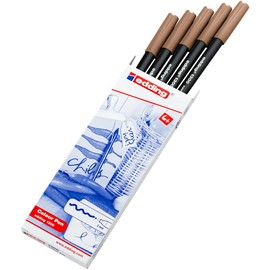 edding 1300 colour pen medium - rosewood - 5 pens - round nib 2 mm - felt pen for drawing and writing - felt pen for school, mandalas, bullet journals
