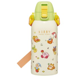 Skater STCH6-A Children's Water Bottle, Direct Drinking, 20.3 fl oz (600 ml), Star Kirby, Picnic, Boys, Cold Insulation, Stainless Steel, Lightweight Type, Sports Bottle, Kids, Water Bottle