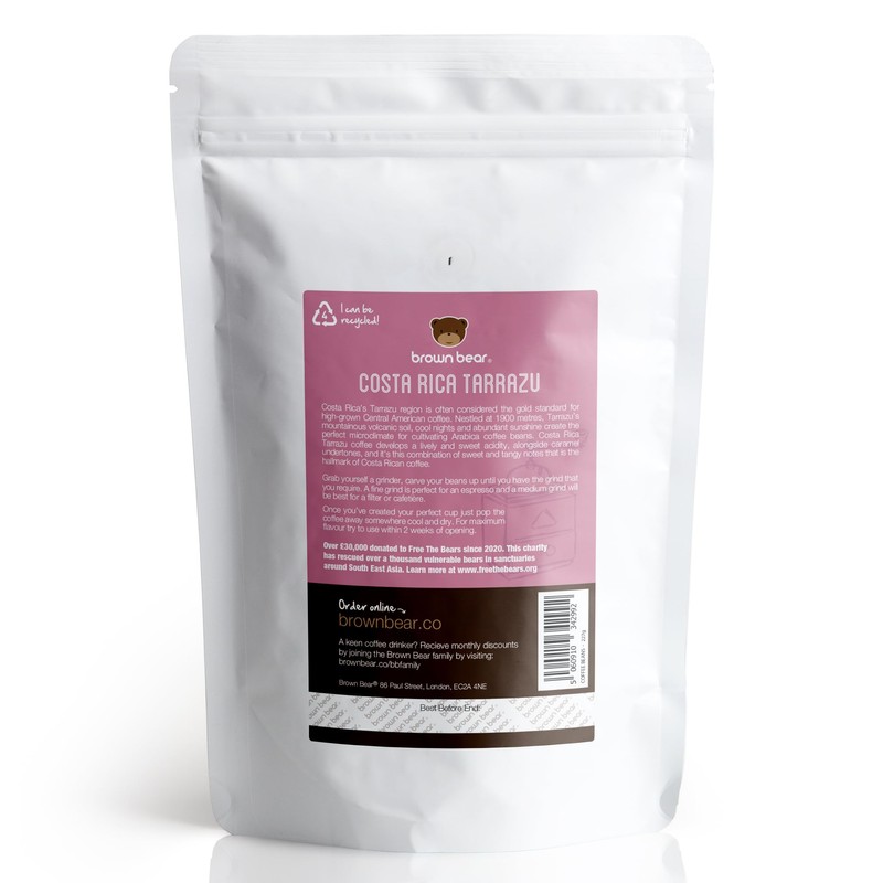 Costa Rican Medium Roast Coffee Beans 227g – Brown Bear
