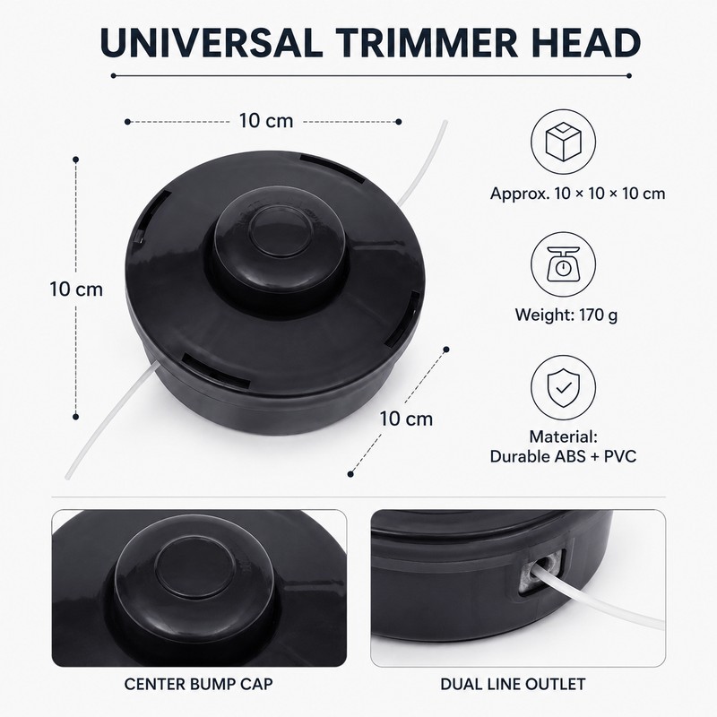 Line Trimmer Replacement Head for Lawn Care – Compatible SRM-Style