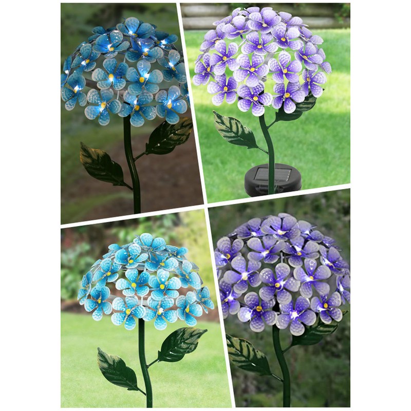 Solar Garden Lights LED Outdoor Decorative Lights Solar Hydrangea Flowers