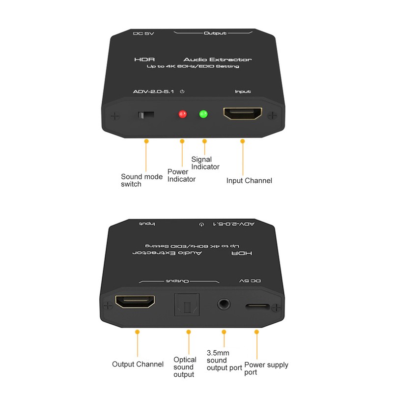 HDR HD Multimedia Interface Sound Extractor Support 4K 60Hz EDID
