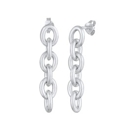 Elli Women's Earrings Link Chain Look in 925 Sterling Silver, Sterling Silver, None