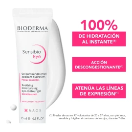 Bioderma Sensibio Gel Contorno de Ojos, Hidrata y Descongestiona, 15 ml