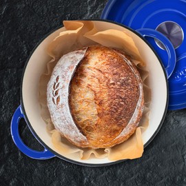 AILIBOO 4 QT Enameled Dutch Oven Pot with Lid-Dual Handles-Oven Safe up to 500° F or on Stovetop Use to Marinate, Cook, Bake, Refrigerate and Serve-Ocean Blue Dutch Oven 4 Quart