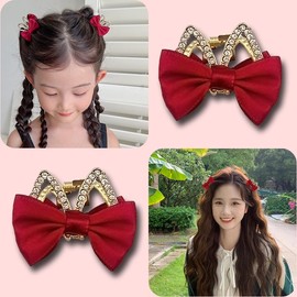 Small Red Bow Claw Clip with Cat Ear Hair Clips for Women Girls Mini Bowknot Claw Clip for Girls Hair Bows for Women Girls 1 Pair Bow Knot Hair Clip for Thin Thick Hair Decorations