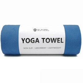 Eunzel Hot Yoga Towel Non Slip Yoga Mat Towel Non-Slip Sweat Absorbent Microfiber Towel for Hot Yoga, Pilates and Workout 72" x 26.5", Navy