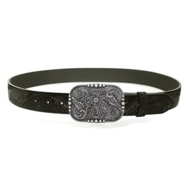 GURANSE Religious Cross Acanthus Carving Belt Buckle With Western Cowboy Symbol Style