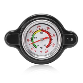 Cooler Cap with Temperature Gauge, 1.8 High Pressure Heater Cover Thermometer Radiator Cover Temp Meter High Pressure Cooler Cap with Temperature Gauge 1.8 Bar