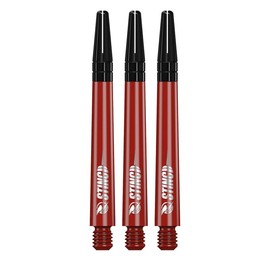 RUTHLESS Sting | Polycarbonate Dart Shafts Solid Red with Black Aluminium Top, Medium 49mm,3 Set of 3 Stems (3XS1766)
