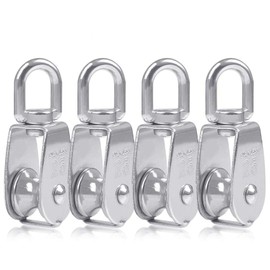 4pcs Pulley Single Set Double Pulley Pulley for Rope 25 mm Stainless Steel Pulley Pulley Small Pulley Single Set Roller 304 Stainless Steel M25 Roller Load Capacity 150 kg Silver