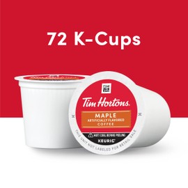 Tim Hortons Maple Flavored Coffee, Single-Serve K-Cup Pods Compatible with Keurig Brewers, 72ct K-Cups, Red, 12 Count (Pack of 6)