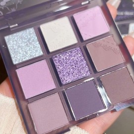9 Colors Matte Nude Purple Shimmer Gold Dark Brown Colorful Eyeshadow Palette Matte Shimmer Korean Natural Eye Shadow palettes Highly Pigmented Naturing-Looking Long Lasting (#Dark Night Purple)