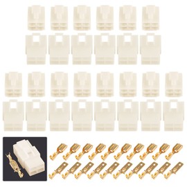 Glarks - Juego de 300 conectores de cable eléctrico de 6,3 mm de 4 pines para motocicleta, bicicleta, coche, barcos (30 juegos de 6,3 mm 4P)