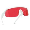 ShadyVEU Semi Rimless Red Translucent Lens Sports Performance Sunglasses White