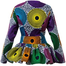 Shenbolen Women African Print Shirt Ankara Long Sleeves Top(A,XX-Large)