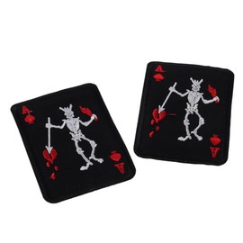 YYlingx 2 PCS Red Ace of Black Pirate Edward Military Badge Emblem Patch, Embroidered Patch for Caps, Military Uniforms, Clothes