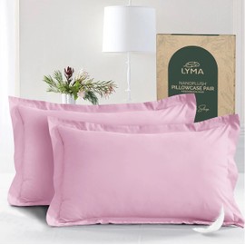 LYMA Pillow Cases Pack of 2, Breathable Housewife & Oxford Style Covers, OEKO-TEX Certified, Made with SereneWeave Technology Nanoplush Fabric, Envelope Closure Wrinkle Free Double Brushed 50x75 CM