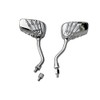 MotorToGo Small 3D Silver Skull Hand Rear Motorcycle Mirrors Compatible