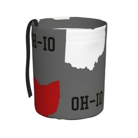 GYLILI Ohio State Gray Car Trash Can Leak Proof Hanging Waterproof Garbage Can Multipurpose Trash Bin for Car SUV Front Seat Headrest Collapsible and Portable Storage Pocket